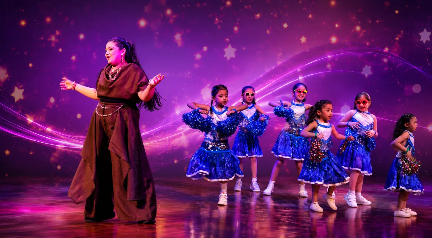 Indian classical dancers performing together on a premium stage at Artistic Era