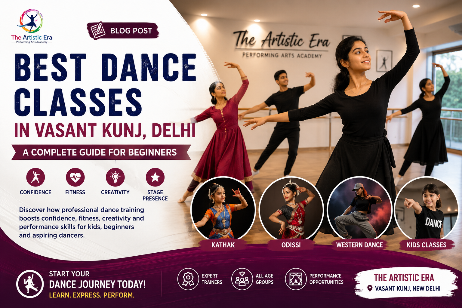 Dance classes and professional dance training at The Artistic Era in Vasant Kunj Delhi